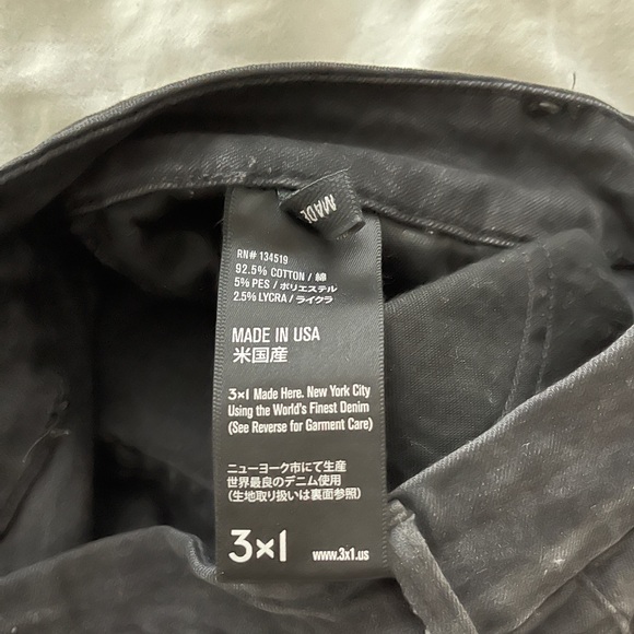 3x1 black distressed mid-rise skinny jeans sz 26 - Picture 3 of 3